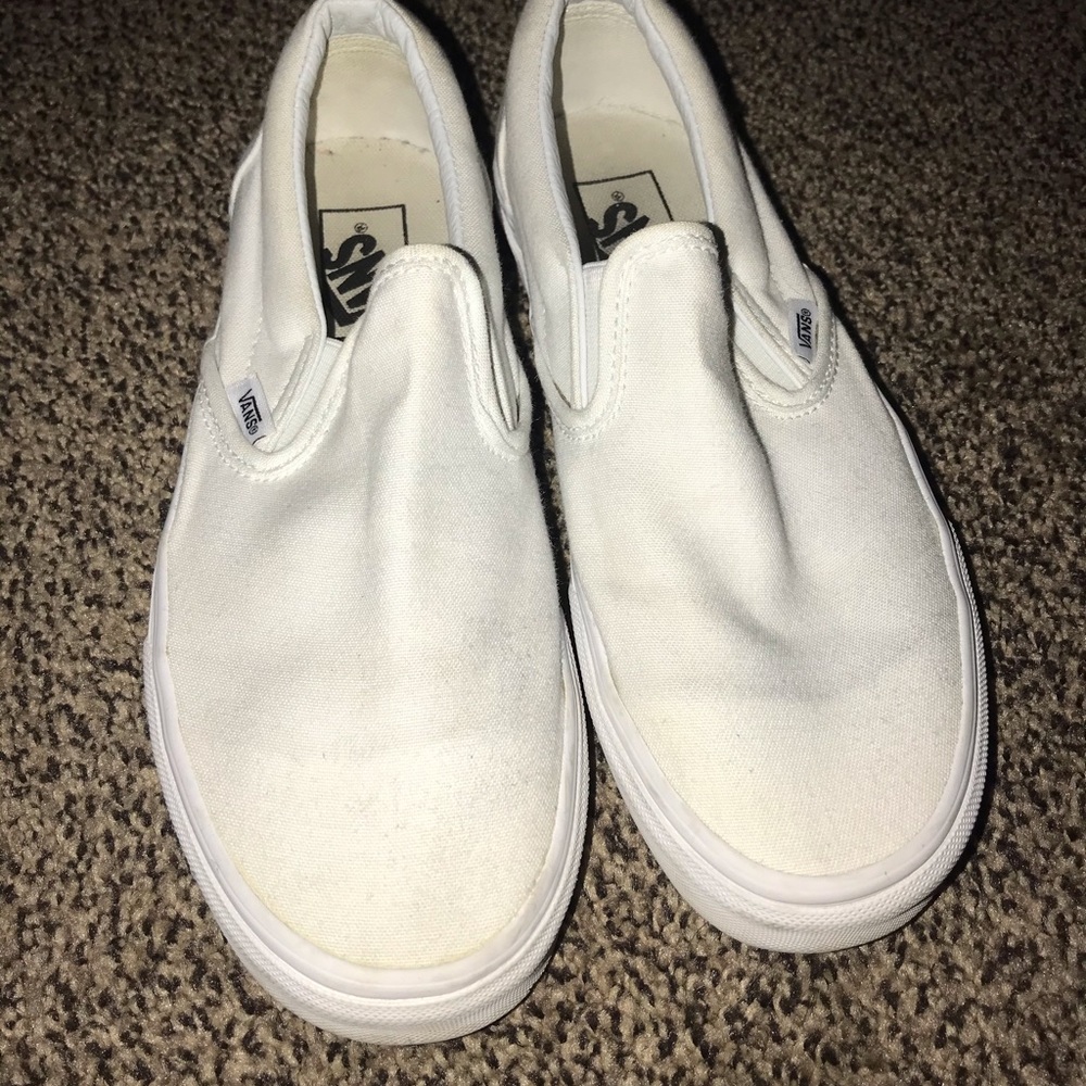 White slip on vans